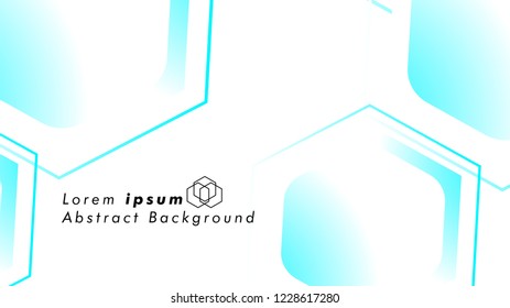 Abstract. Embossed Hexagon , honeycomb white Background ,light and shadow ,Vector , color blue light