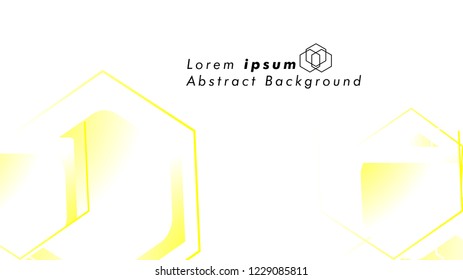 Abstract. Embossed Hexagon , honeycomb white Background ,light and shadow ,Vector , color yellow