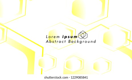 Abstract. Embossed Hexagon , honeycomb white Background ,light and shadow ,Vector , color yellow
