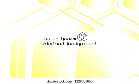 Abstract. Embossed Hexagon , honeycomb white Background ,light and shadow ,Vector , color yellow