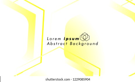 Abstract. Embossed Hexagon , honeycomb white Background ,light and shadow ,Vector , color yellow