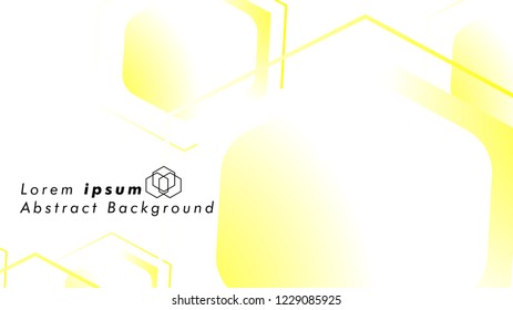 Abstract. Embossed Hexagon , honeycomb white Background ,light and shadow ,Vector , color yellow