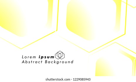 Abstract. Embossed Hexagon , honeycomb white Background ,light and shadow ,Vector , color yellow
