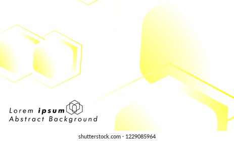 Abstract. Embossed Hexagon , honeycomb white Background ,light and shadow ,Vector , color yellow