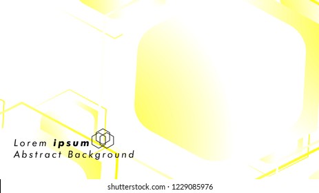 Abstract. Embossed Hexagon , honeycomb white Background ,light and shadow ,Vector , color yellow