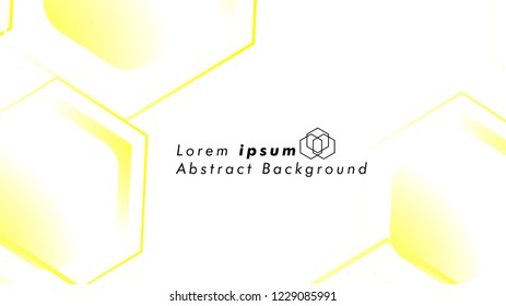 Abstract. Embossed Hexagon , honeycomb white Background ,light and shadow ,Vector , color yellow