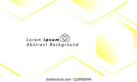 Abstract. Embossed Hexagon , honeycomb white Background ,light and shadow ,Vector , color yellow