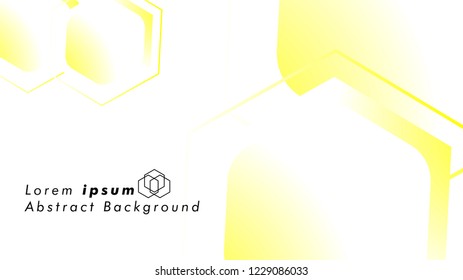 Abstract. Embossed Hexagon , honeycomb white Background ,light and shadow ,Vector , color yellow