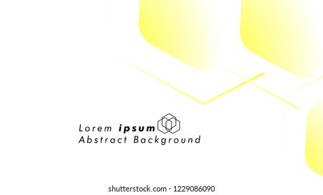 Abstract. Embossed Hexagon , honeycomb white Background ,light and shadow ,Vector , color yellow