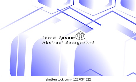 Abstract. Embossed Hexagon , honeycomb white Background ,light and shadow ,Vector , color blue
