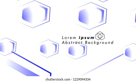 Abstract. Embossed Hexagon , honeycomb white Background ,light and shadow ,Vector , color blue
