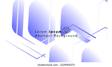 Abstract. Embossed Hexagon , honeycomb white Background ,light and shadow ,Vector , color blue

