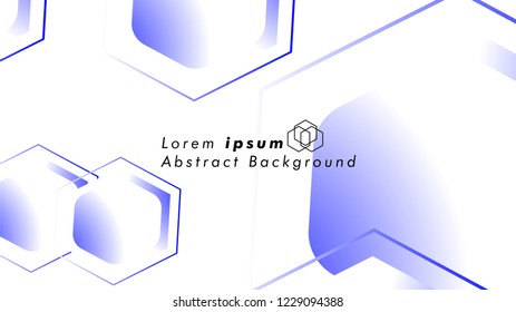 Abstract. Embossed Hexagon , honeycomb white Background ,light and shadow ,Vector , color blue
