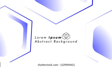 Abstract. Embossed Hexagon , honeycomb white Background ,light and shadow ,Vector , color blue

