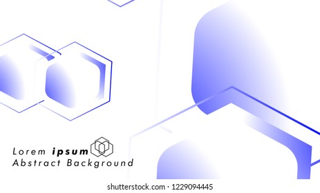 Abstract. Embossed Hexagon , honeycomb white Background ,light and shadow ,Vector , color blue
