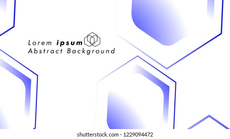 Abstract. Embossed Hexagon , honeycomb white Background ,light and shadow ,Vector , color blue
