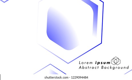 Abstract. Embossed Hexagon , honeycomb white Background ,light and shadow ,Vector , color blue
