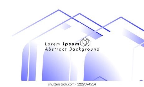 Abstract. Embossed Hexagon , honeycomb white Background ,light and shadow ,Vector , color blue
