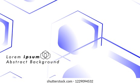 Abstract. Embossed Hexagon , honeycomb white Background ,light and shadow ,Vector , color blue
