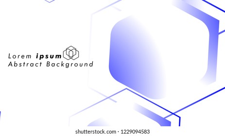 Abstract. Embossed Hexagon , honeycomb white Background ,light and shadow ,Vector , color blue

