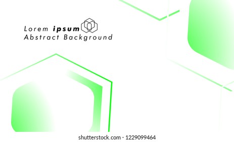 Abstract. Embossed Hexagon , honeycomb white Background ,light and shadow ,Vector , color green