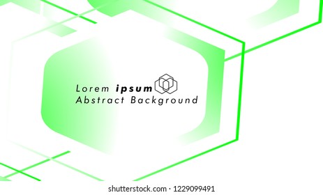Abstract. Embossed Hexagon , honeycomb white Background ,light and shadow ,Vector , color green