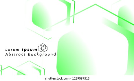 Abstract. Embossed Hexagon , honeycomb white Background ,light and shadow ,Vector , color green