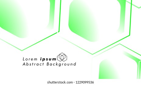 Abstract. Embossed Hexagon , honeycomb white Background ,light and shadow ,Vector , color green