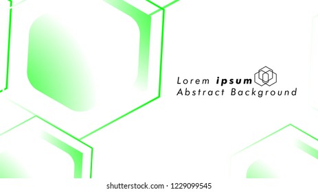 Abstract. Embossed Hexagon , honeycomb white Background ,light and shadow ,Vector , color green