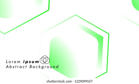 Abstract. Embossed Hexagon , honeycomb white Background ,light and shadow ,Vector , color green