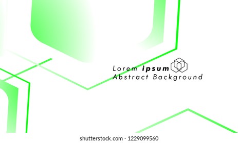 Abstract. Embossed Hexagon , honeycomb white Background ,light and shadow ,Vector , color green
