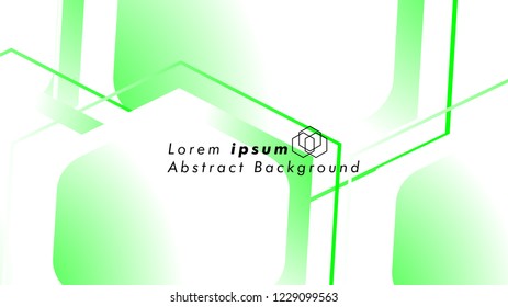 Abstract. Embossed Hexagon , honeycomb white Background ,light and shadow ,Vector , color green