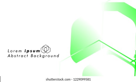 Abstract. Embossed Hexagon , honeycomb white Background ,light and shadow ,Vector , color green