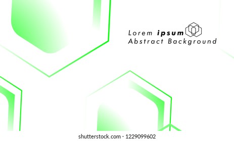 Abstract. Embossed Hexagon , honeycomb white Background ,light and shadow ,Vector , color green
