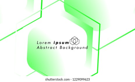 Abstract. Embossed Hexagon , honeycomb white Background ,light and shadow ,Vector , color green