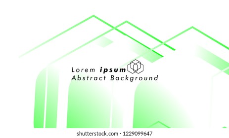 Abstract. Embossed Hexagon , honeycomb white Background ,light and shadow ,Vector , color green