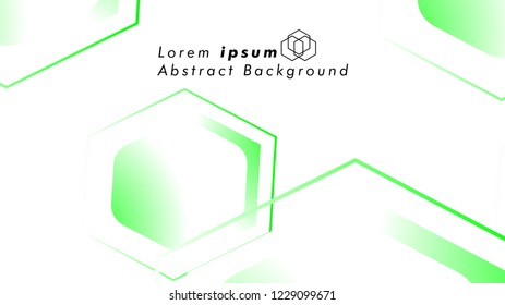 Abstract. Embossed Hexagon , honeycomb white Background ,light and shadow ,Vector , color green