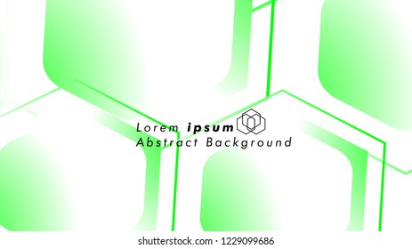 Abstract. Embossed Hexagon , honeycomb white Background ,light and shadow ,Vector , color green