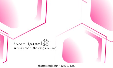 Abstract. Embossed Hexagon , honeycomb white Background ,light and shadow ,Vector , color pink