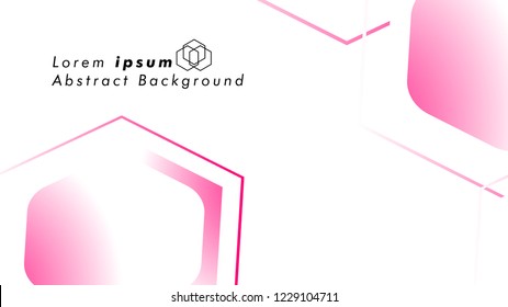 Abstract. Embossed Hexagon , honeycomb white Background ,light and shadow ,Vector , color pink
