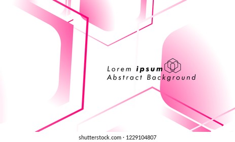 Abstract. Embossed Hexagon , honeycomb white Background ,light and shadow ,Vector , color pink