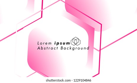 Abstract. Embossed Hexagon , honeycomb white Background ,light and shadow ,Vector , color pink