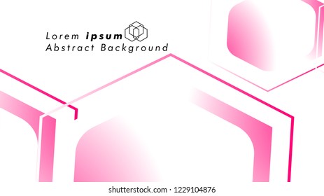 Abstract. Embossed Hexagon , honeycomb white Background ,light and shadow ,Vector , color pink