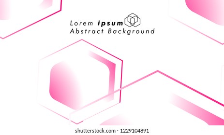 Abstract. Embossed Hexagon , honeycomb white Background ,light and shadow ,Vector , color pink