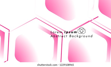 Abstract. Embossed Hexagon , honeycomb white Background ,light and shadow ,Vector , color pink