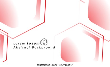Abstract. Embossed Hexagon , honeycomb white Background ,light and shadow ,Vector , color red