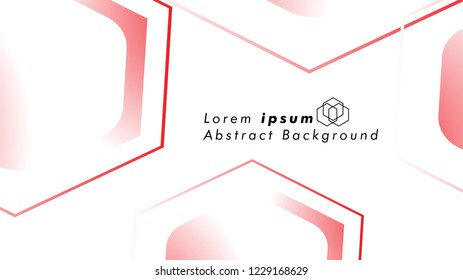 Abstract. Embossed Hexagon , honeycomb white Background ,light and shadow ,Vector , color red