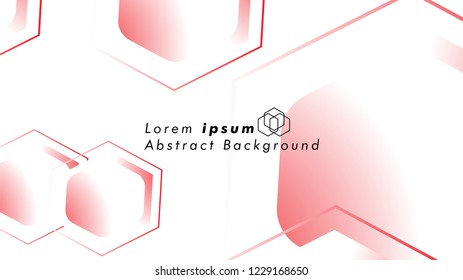 Abstract. Embossed Hexagon , honeycomb white Background ,light and shadow ,Vector , color red