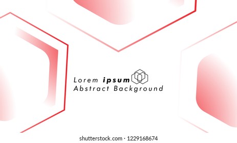 Abstract. Embossed Hexagon , honeycomb white Background ,light and shadow ,Vector , color red
