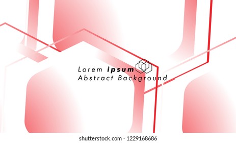 Abstract. Embossed Hexagon , honeycomb white Background ,light and shadow ,Vector , color red